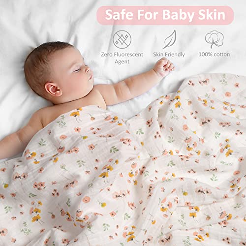 Viviland Muslin Swaddle Blanket 4 Pack 47x47In