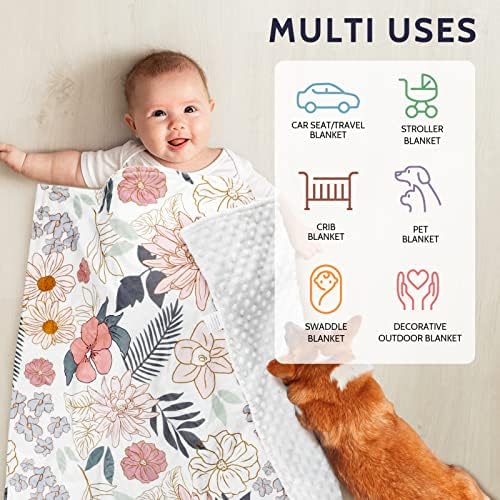 HNHUAMING Baby Blanket with Dotted Backing