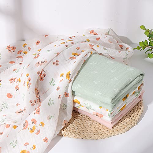 Viviland Muslin Swaddle Blanket 4 Pack 47x47In
