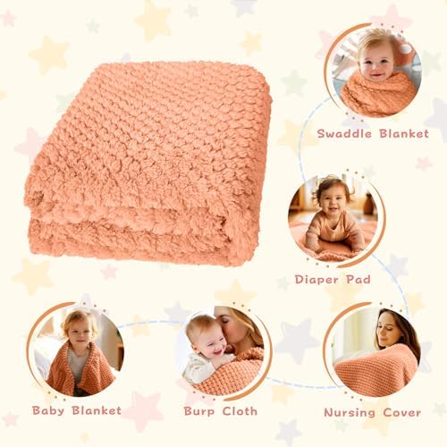 KENPERRY Ultra Soft Fleece Baby Blanket 30 X 40 Orange