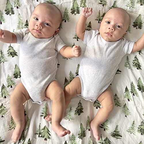 LifeTree Muslin Swaddle Blankets 47x47in Woodland Pattern
