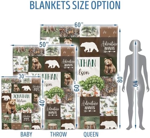 Personalized Woodland Baby Blanket with Custom Name 1
