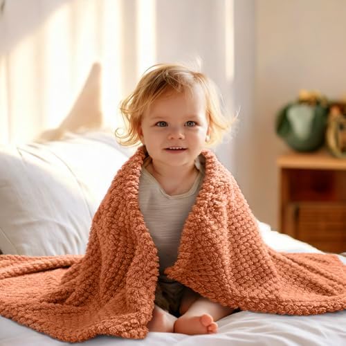 KENPERRY Ultra Soft Fleece Baby Blanket 30 X 40 Orange