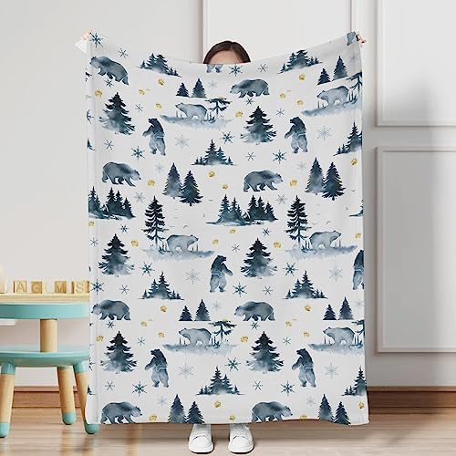 Soft Flannel Bear Baby Blanket for Infant Toddler