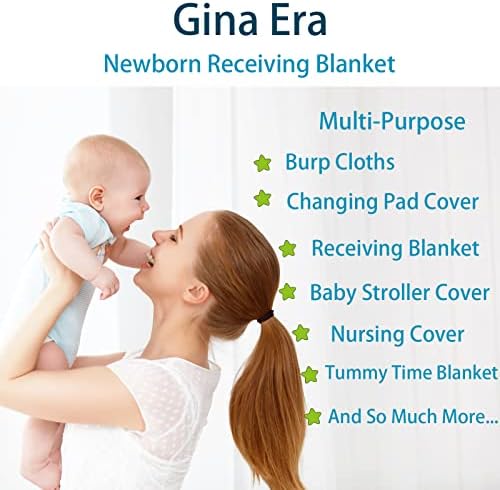 Gina Era Flannel Receiving Blankets 4 Pack 30x30 Inch
