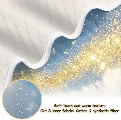Wassud Golden Glitter and Clouds Baby Blanket 30x40