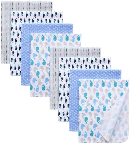 Gina Era 8 Pcs Baby Swaddle Blankets 30x30 Inch Cotton Flannel