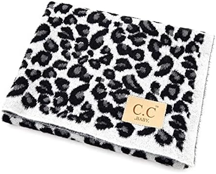 Funky Junque Leopard Print Baby Blanket Ivory 30x35in