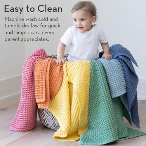 Bella Tunno Waffle Blanket 40 x 40 100 Cotton Soft Breathable