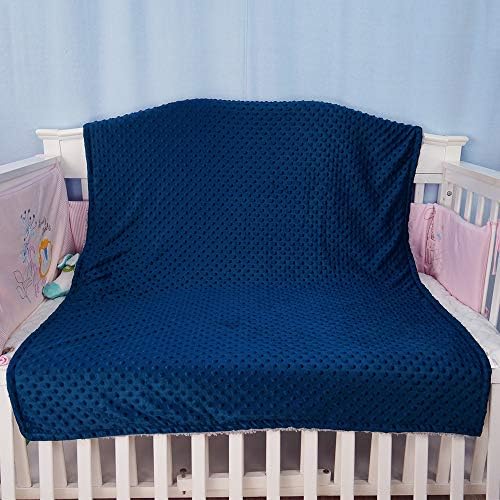 BlueSnail Toddler Crib Minky Blanket with Plush Shepra Fleece