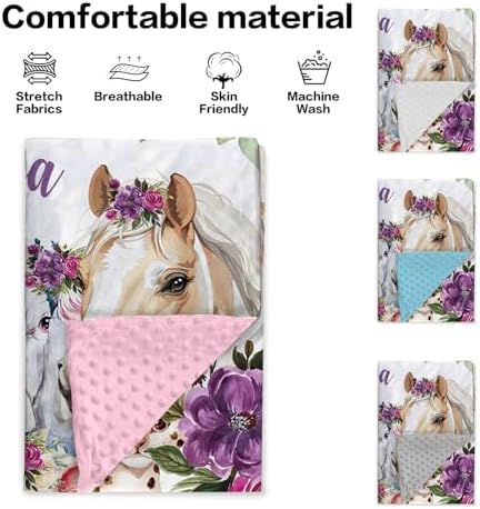Custom Baby Blanket with Name and Animals Design 1