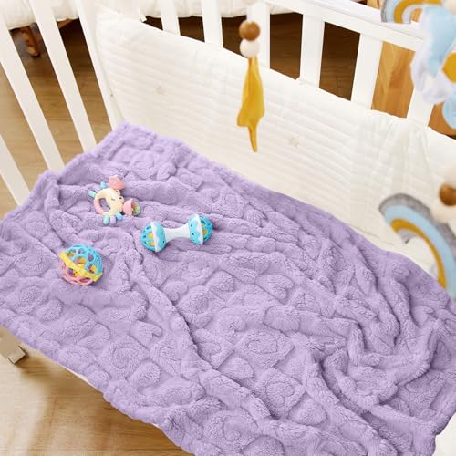 Yagle Mate 4 Pcs Checkered Baby Blankets 30x40 Purple