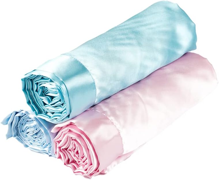 Heavens Cuddles Double Sided Satin Baby Blanket Seafoam 48x36
