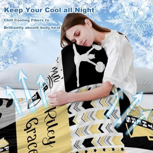 Deven Lemon I Love Cheerleader Cooling Blanket for Toddler