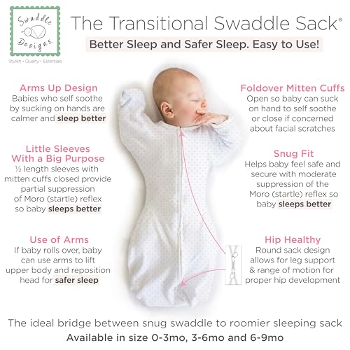 SwaddleDesigns Sterling Dots Transitional Swaddle Sack