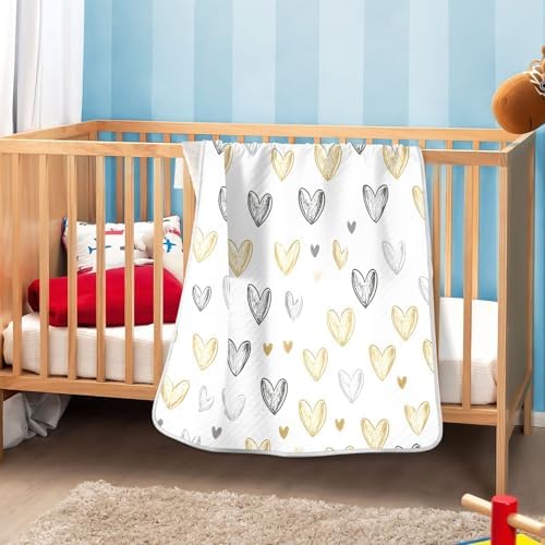 Wassud Hearts Soft Baby Blanket 30x40 Inch Cozy Toddler Blanket