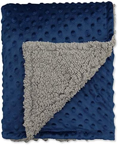 BlueSnail Toddler Crib Minky Blanket with Plush Shepra Fleece