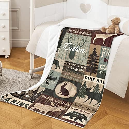 Personalized Woodland Baby Blanket with Name
