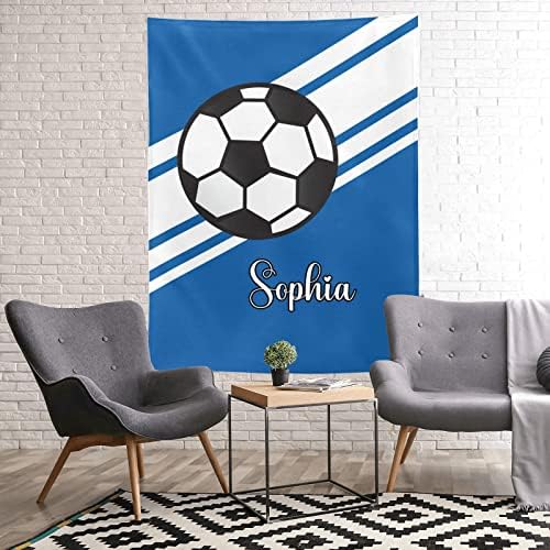 Custom Soccer Ball Blanket with Name for Newborn
