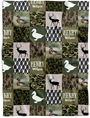 Personalized Camouflage Baby Blanket with Name