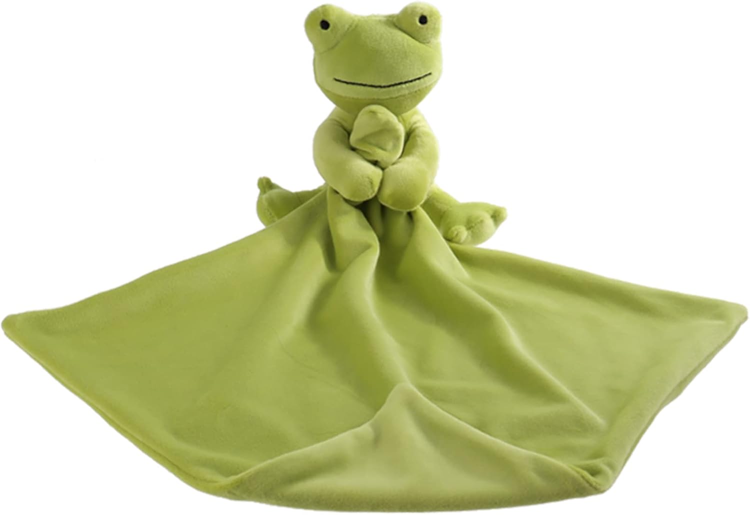 Apricot Lamb Green Frog Security Blanket 13 Inches 1