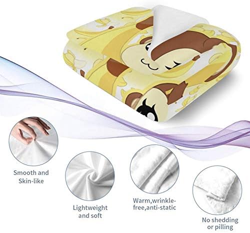 Personalized Monkey Banana Baby Blanket with Name