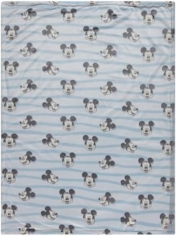 Disney Character Fuzzy Double Sided Baby Blanket with Mink and Sherpa
