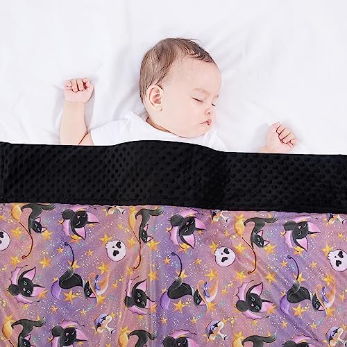 Donsonny Halloween Bat Baby Blanket Soft Minky