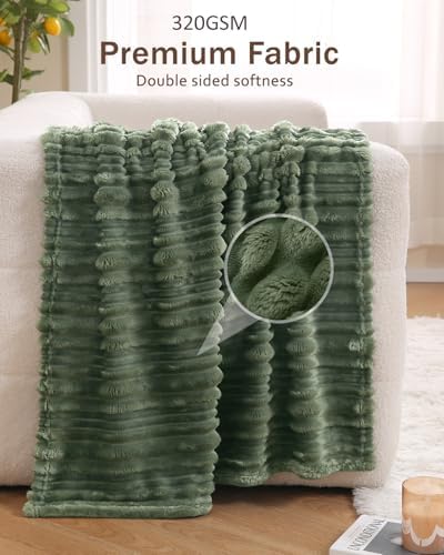 HOMRITAR Fleece Blanket - Reversible Stripes 30x40 Inches