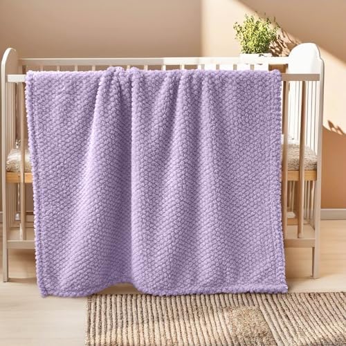 KENPERRY Ultra Soft Fleece Baby Blanket Purple 30 X 40