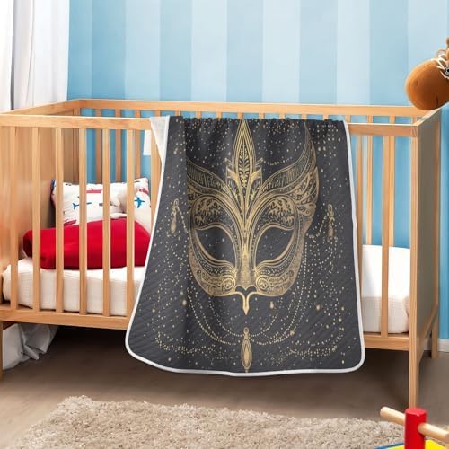 Burbuja Mardi Gras Retro Mask Baby Blanket Soft Warm Cozy 30x40