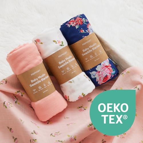 Momcozy Muslin Swaddle Blankets 4 Pack 47x47 Inches
