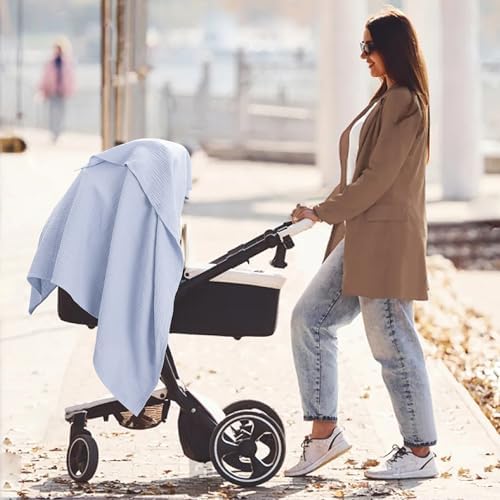 Susurration Muslin Swaddle Blanket 100 Cotton 40x40in 2Pack Navy Blue