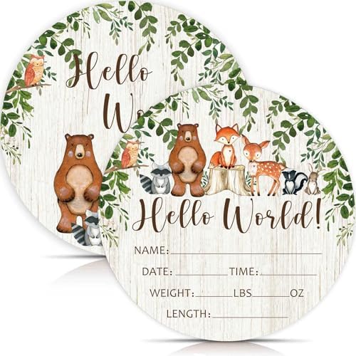 Yuzioey Woodland Animals Baby Milestone Blanket with Birth Stat Sign