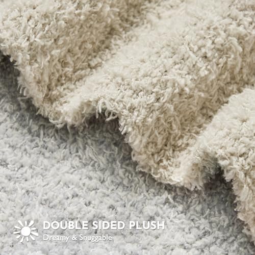 EVERGRACE Soft Plush Baby Blanket with Bear Pattern