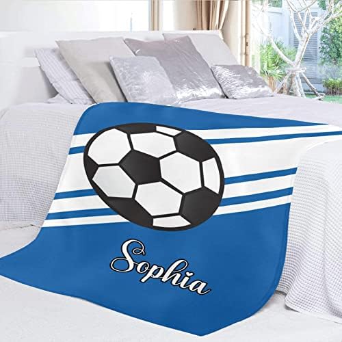 Custom Soccer Ball Blanket with Name for Newborn