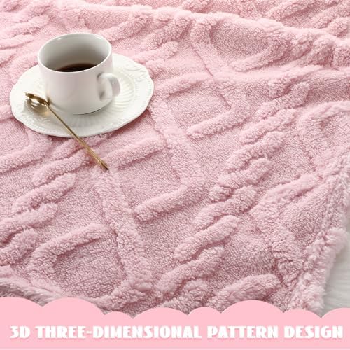 4 Pcs Fleece Baby Swaddling Blankets Set Pink