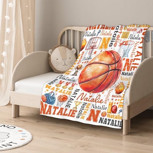 Custom Basketball Name Blanket - Toddler Size 30x40