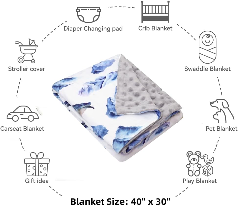 FIGEPO Baby Boy Blanket Double Layer Fuzzy