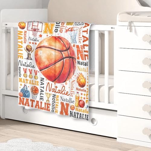 Custom Basketball Name Blanket - Toddler Size 30x40