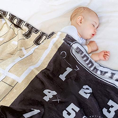 SUKOON Basketball Theme Monthly Milestone Blanket for Baby