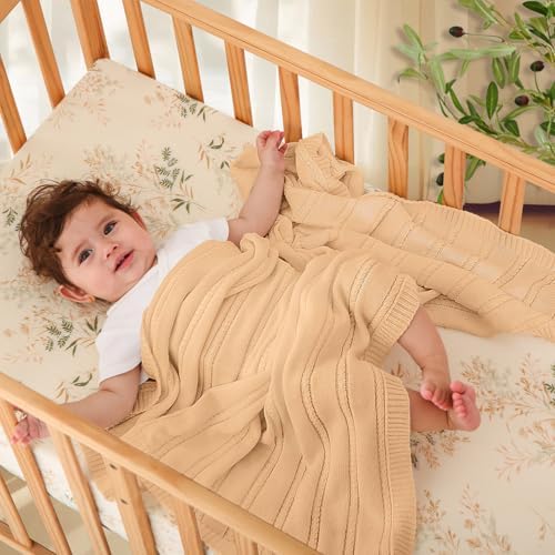 Pinuotu Cotton Twisted Rope Baby Blanket Soft Breathable 31x40 Inches
