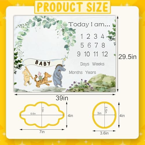 Winnie Baby Milestone Blanket with Felt Frames