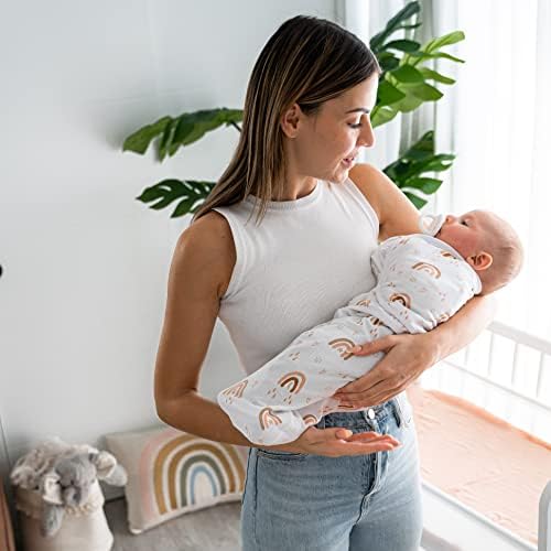 Comfy Cubs 3-Pack Swaddle Blanket - 100 Cotton Rainbow Bohemian