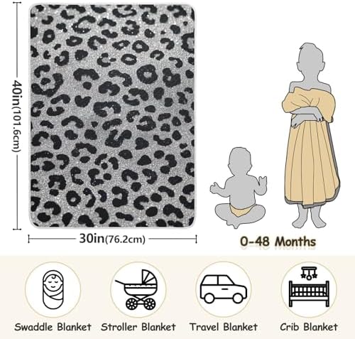 Soft Leopard Print Cotton Blanket 30x40in for Baby