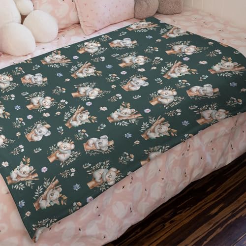Flannel Koala Bear Baby Blanket 40x50 for Crib and Travel