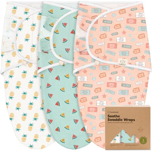 KeaBabies 3-Pack Organic Sleep Sacks for Newborns 0-3 Months