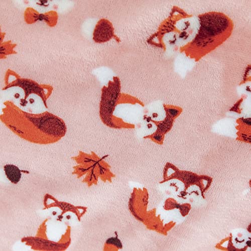 DaysU Plush Flannel Sherpa Baby Blanket with Fox Print 1