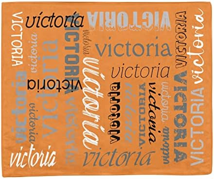 Personalized Orange Baby Blanket with Name for Boys Girls