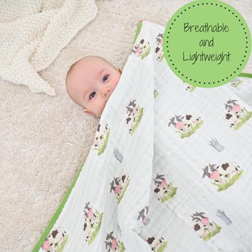 LollyBanks Cows Print Muslin Blanket 47x47
